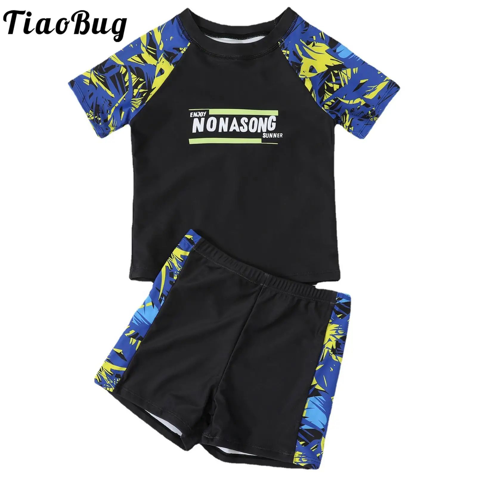 TiaoBug Kids Boys Swimsuit Teenage Boys Two Piece Rash Guard Swim Trunk Set Short Sleeve Vivid Print Bathing Suit for Pool Beach
TiaoBug Kids Boys Swimsuit Teenage Boys Two Piece Rash Guard Swim Trunk Set Short Sleeve Vivid Print Bathing Suit for Pool Beach