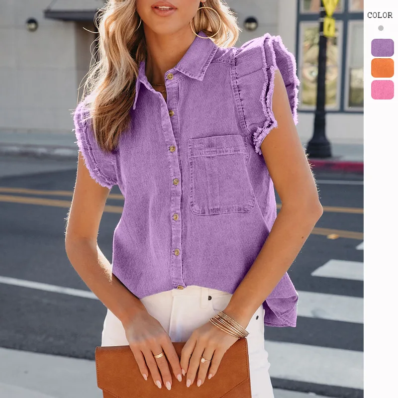 2023 Summer Personality Fashion Lapels Denim Jacket Women Solid Color Sleeveless Slim Women Jacket
2023 Summer Personality Fashion Lapels Denim Jacket Women Solid Color Sleeveless Slim Women Jacket