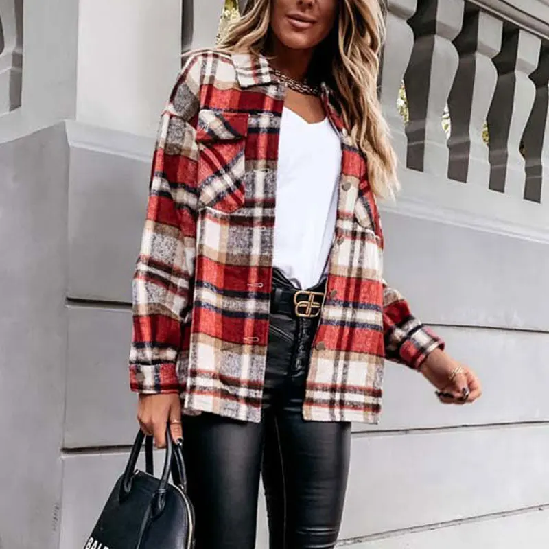 Winter Clothes Women Fall Plaid Jacket Women Checkered Jacket Chaquetas Overshirt Female Shirt Coat for Women Jaqueta Feminina
Winter Clothes Women Fall Plaid Jacket Women Checkered Jacket Chaquetas Overshirt Female Shirt Coat for Women Jaqueta Feminina