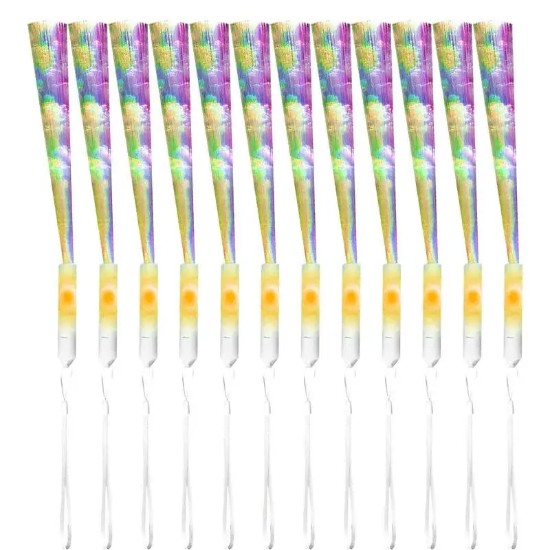 

Светящиеся волоконные палочки, искусственные волоконные палочки, 7 цветов, работающие от батареи, светящиеся мигающие палочки, 12 шт., портативные мерцающие палочки