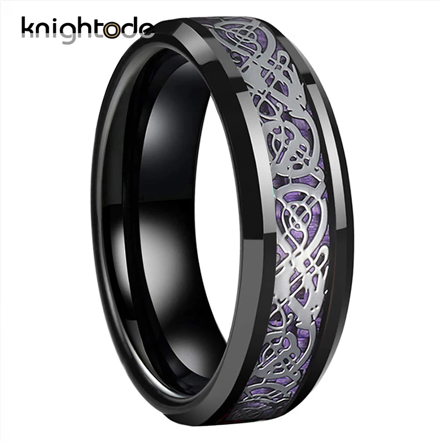 2 Colors Dragon And Purple Carbon Fiber Inlay 6mm Black Tungsten Carbide Rings For Women Wedding Band Beveled Edges Comfort Fit
2 Colors Dragon And Purple Carbon Fiber Inlay 6mm Black Tungsten Carbide Rings For Women Wedding Band Beveled Edges Comfort Fit