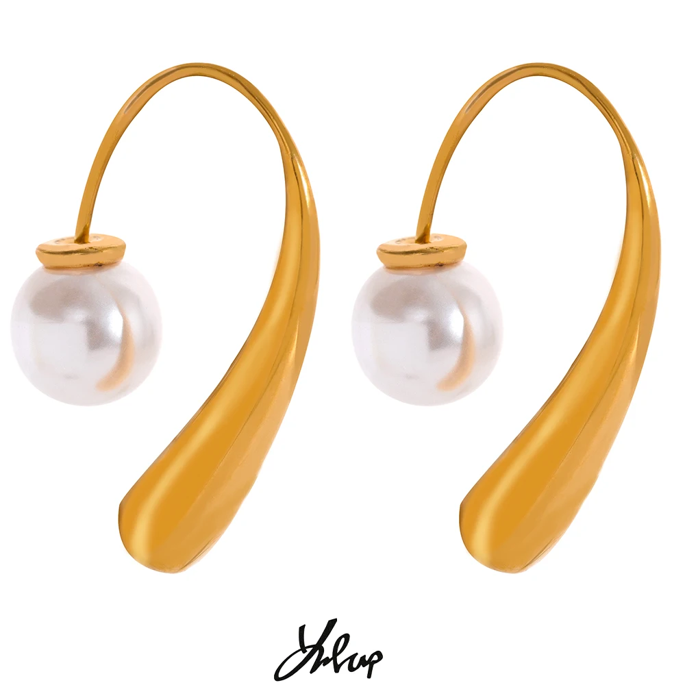 Yhpup Waterproof Minimalist Imitation Pearls Stainless Steel Personality Chic Earrings 18K Gold Plated Trendy Jewelry Women Gift
Yhpup Waterproof Minimalist Imitation Pearls Stainless Steel Personality Chic Earrings 18K Gold Plated Trendy Jewelry Women Gift