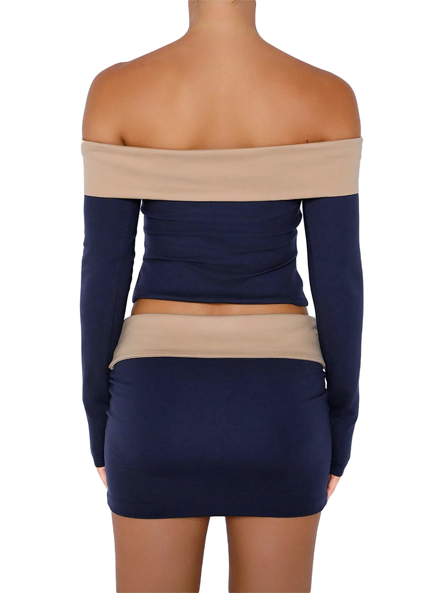 

Elegant and Alluring Two-Piece Set Seductive Cutout Crop Top with Crisscross Halter and Bodycon Mini Skirt - Perfect Y2K