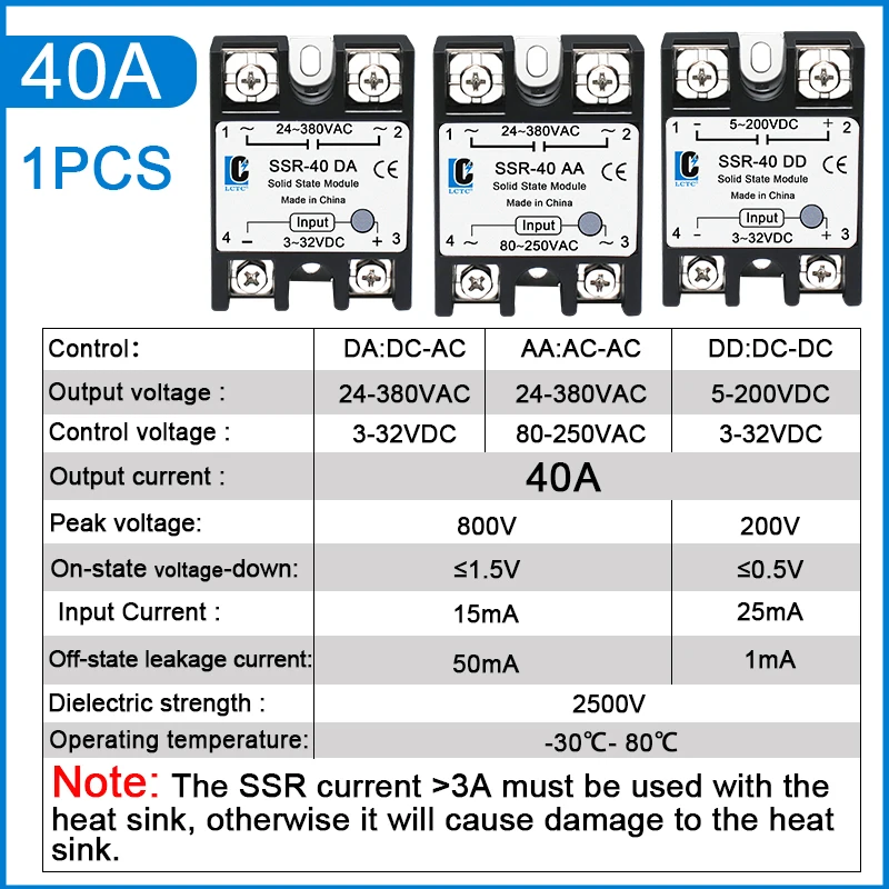 LCTC Твердотельное реле SSR 10-100A
LCTC Твердотельное реле SSR 10-100A