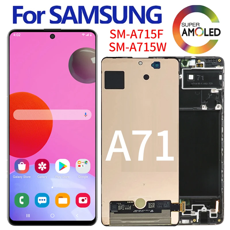 ЖК-дисплей Amoled Incell для Samsung Galaxy A71 A715F A715, дисплей с сенсорным экраном и дигитайзером в сборе с рамкой, оригинал
ЖК-дисплей Amoled Incell для Samsung Galaxy A71 A715F A715, дисплей с сенсорным экраном и дигитайзером в сборе с рамкой, оригинал