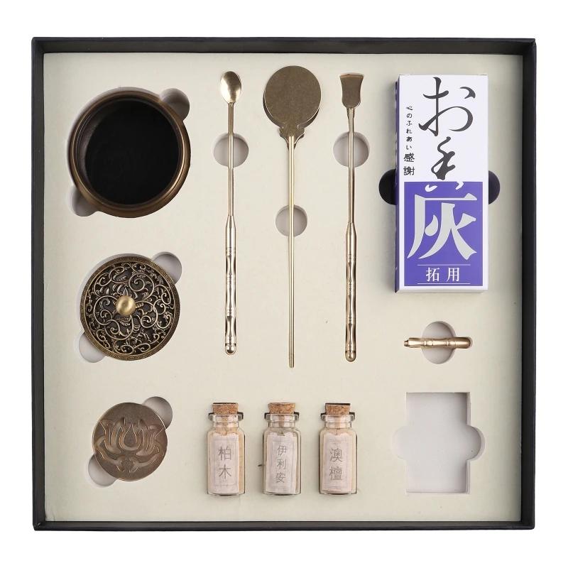 Brass Incense Tools Set Includes Incense Burner,Lotus Fragrant Seal, Spoon, Press, Shovel, Incense Ash,Bottle,Matches
Brass Incense Tools Set Includes Incense Burner,Lotus Fragrant Seal, Spoon, Press, Shovel, Incense Ash,Bottle,Matches