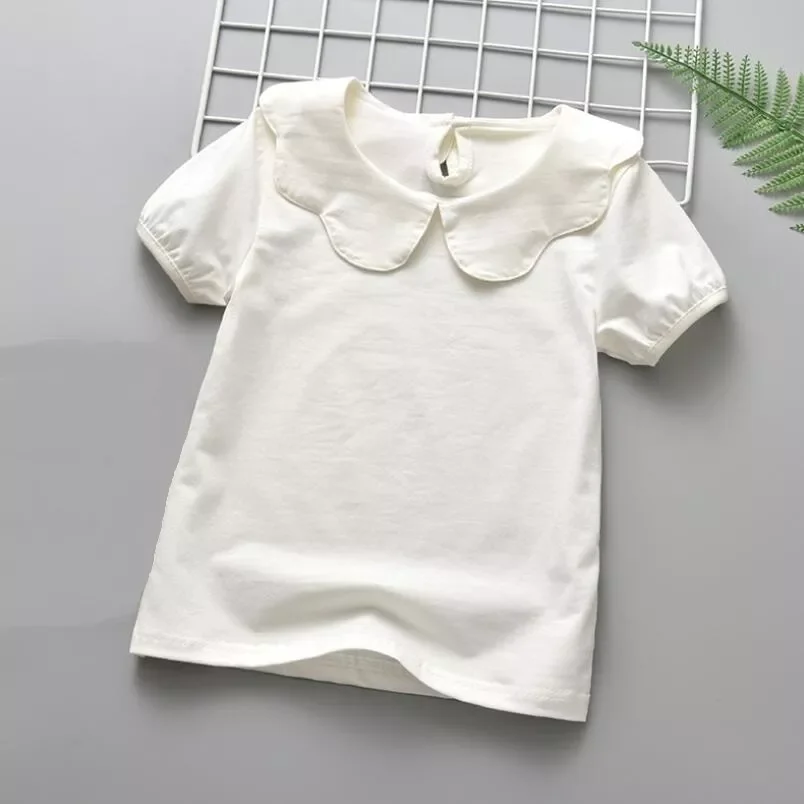 Girls T-shirts Short Sleeve Cotton T shirt Peter Pan Collar Baby Toddler Girl Blouse Shirt Kids Tops Children's Clothes
Girls T-shirts Short Sleeve Cotton T shirt Peter Pan Collar Baby Toddler Girl Blouse Shirt Kids Tops Children's Clothes