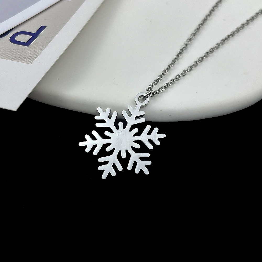 New In Snow Necklace Stainless Steel Engraving Snowflake Pendant Necklace for Women Men Winter Charm Choker Christmas Gift
New In Snow Necklace Stainless Steel Engraving Snowflake Pendant Necklace for Women Men Winter Charm Choker Christmas Gift