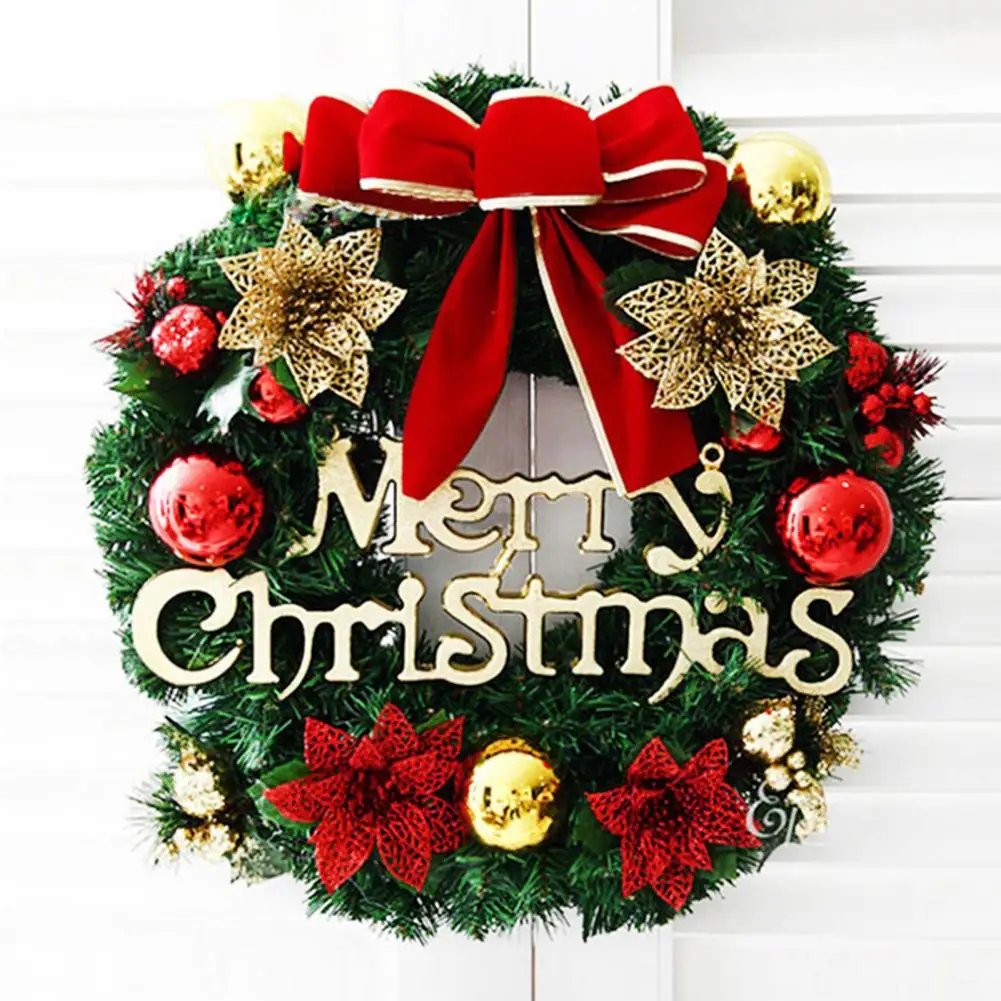 Рождественский венок, реалистичный декоративный пластиковый Рождественский искусственный венок на переднюю дверь, подвесное украшение 
Рождественский венок, реалистичный декоративный пластиковый Рождественский искусственный венок на переднюю дверь, подвесное украшение