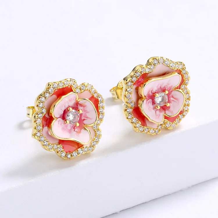 MAY 925 Silver Women's Fashion Pink Epoxy Flower Earrings Elegant Women's Party Jewelry Handmade Enamel Women's Party Jewelry
MAY 925 Silver Women's Fashion Pink Epoxy Flower Earrings Elegant Women's Party Jewelry Handmade Enamel Women's Party Jewelry