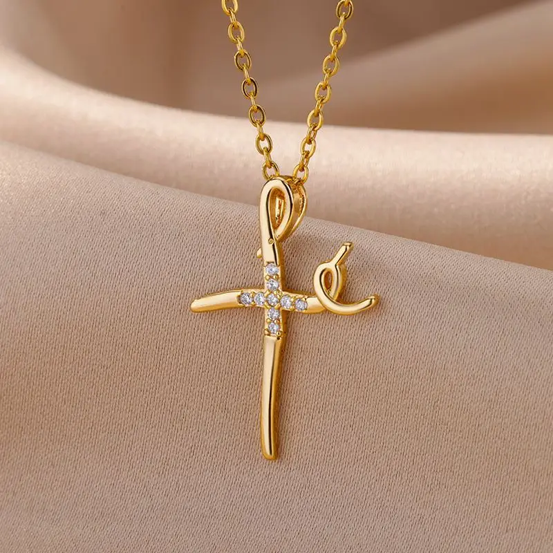 Zircon Jesus Cross Pendant Necklaces For Women Stainless Steel Gold Plated Cross Chain Necklace 2023 New Goth Wedding Jewelry
Zircon Jesus Cross Pendant Necklaces For Women Stainless Steel Gold Plated Cross Chain Necklace 2023 New Goth Wedding Jewelry