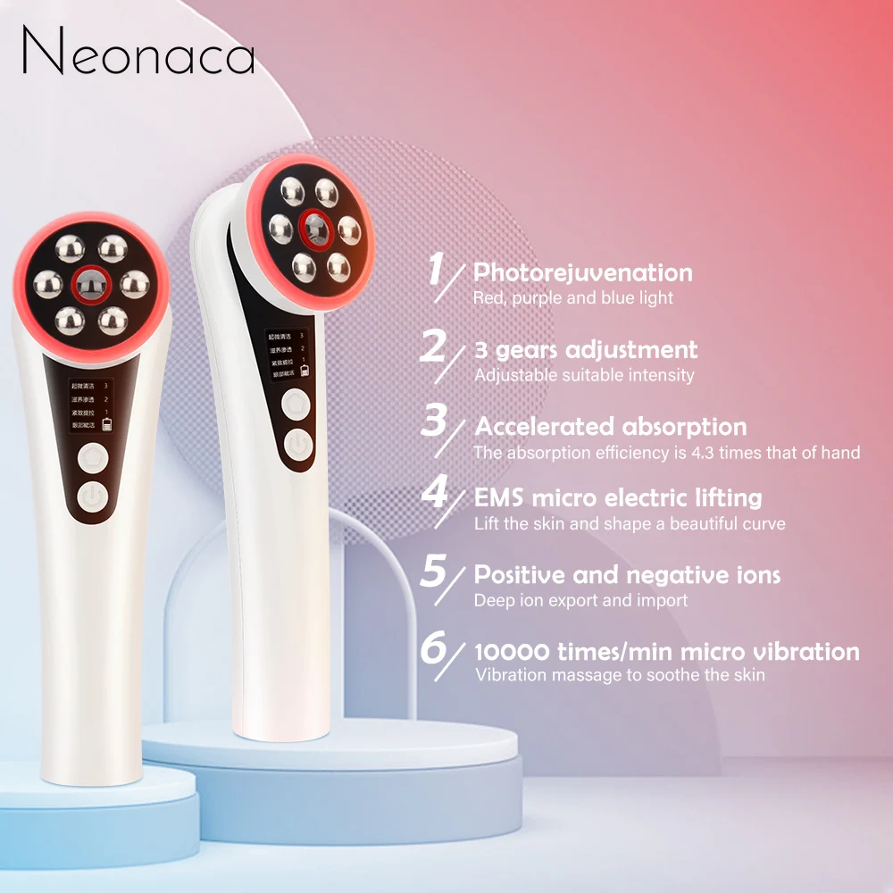 EMS RF Facial Massage Device LED Pore Deep Clean Beauty Massager Vibration Eyes Face Tightening Acne Wrinkle Removal machine
EMS RF Facial Massage Device LED Pore Deep Clean Beauty Massager Vibration Eyes Face Tightening Acne Wrinkle Removal machine