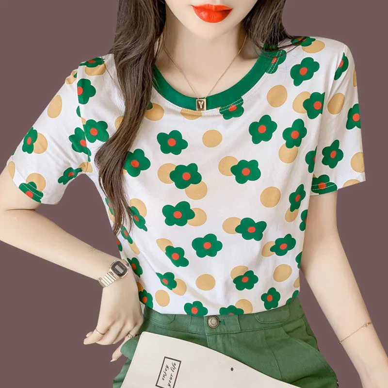 2022 New Summer Fashion 100% Cotton T Shirt Women Short Sleeve O Neck T-shirt Woman Shirt Top Woman Korean Style Plus Size Shirt
2022 New Summer Fashion 100% Cotton T Shirt Women Short Sleeve O Neck T-shirt Woman Shirt Top Woman Korean Style Plus Size Shirt