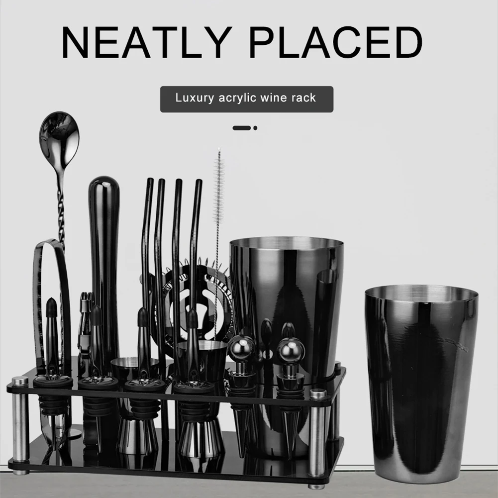 20pcs Cocktail Shaker Set Bartender Kit Cocktail Shaker Mixer With Jigger Pourer Strainer Spoon Ice Tong Stand Bar Tools
20pcs Cocktail Shaker Set Bartender Kit Cocktail Shaker Mixer With Jigger Pourer Strainer Spoon Ice Tong Stand Bar Tools