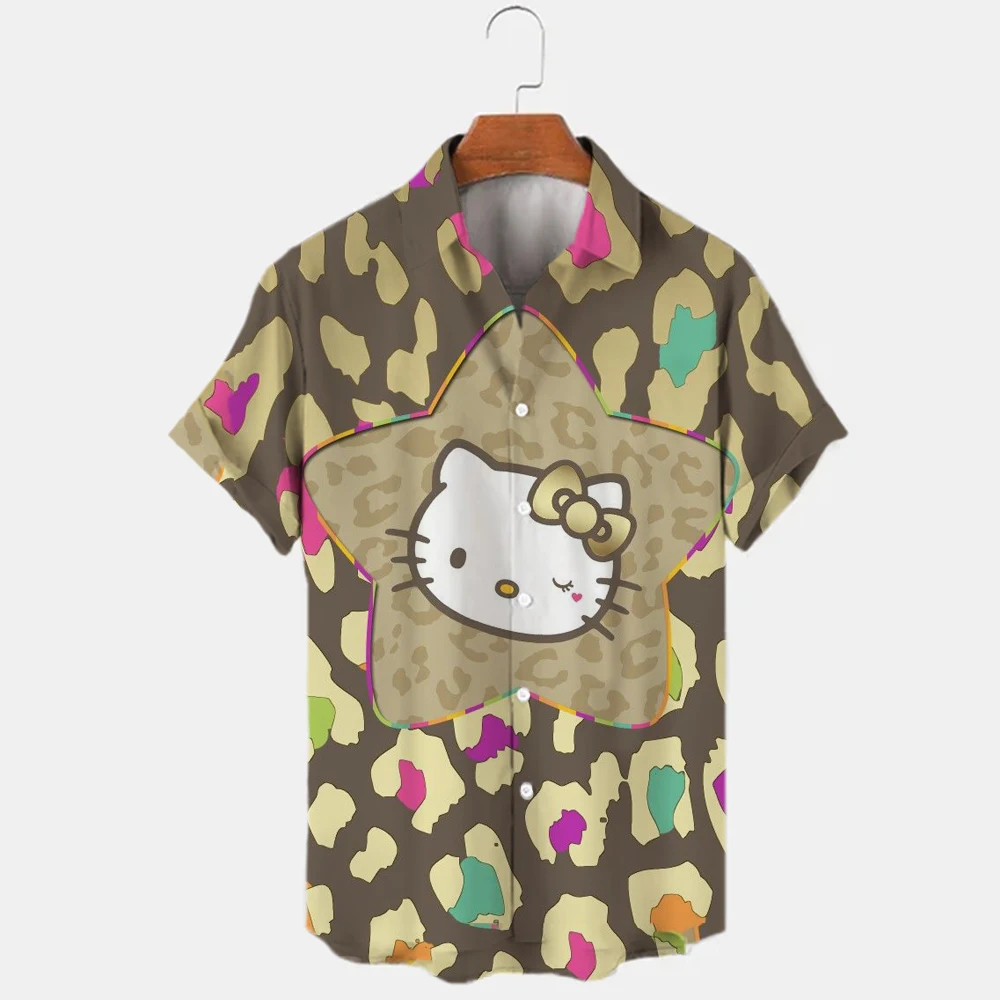 Women's Loose Shirt Summer 2022 Short Sleeve Hello Kitty Print V Neck Shirt and Button Top Women's 
Women's Loose Shirt Summer 2022 Short Sleeve Hello Kitty Print V Neck Shirt and Button Top Women's