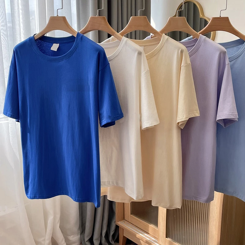 2022 Spring Summer New Plus Size Women Loose All-Match Pure Color T-Shirts Fashion Casual O-Neck Short Sleeve Tees Female Ins
2022 Spring Summer New Plus Size Women Loose All-Match Pure Color T-Shirts Fashion Casual O-Neck Short Sleeve Tees Female Ins
