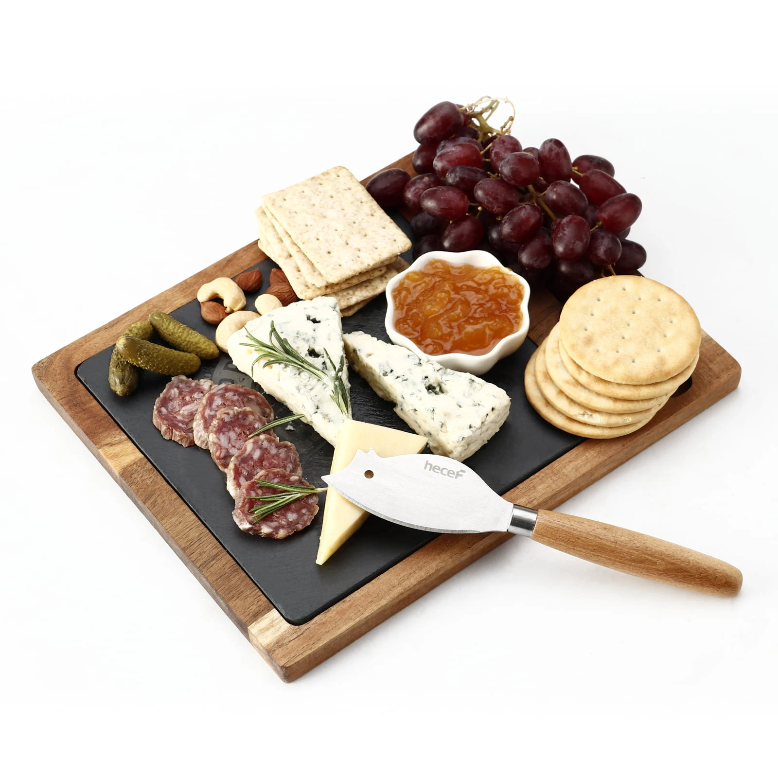 Acacia Wood Cheese Board Set Charcuterie Serving Plate Gift Set Brown with Removable Black Slate
Acacia Wood Cheese Board Set Charcuterie Serving Plate Gift Set Brown with Removable Black Slate