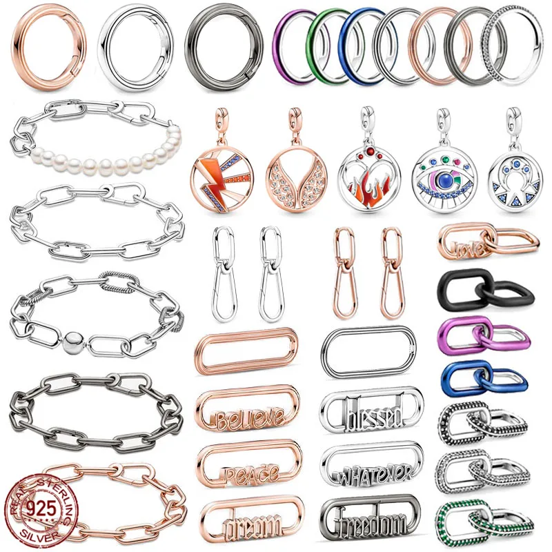 925 Sterling Silver Me Ring Devil's Eye Double Connector Charm Bead fit Original Pandora Me Chain Bracelet DIY Jewelry Gift
925 Sterling Silver Me Ring Devil's Eye Double Connector Charm Bead fit Original Pandora Me Chain Bracelet DIY Jewelry Gift