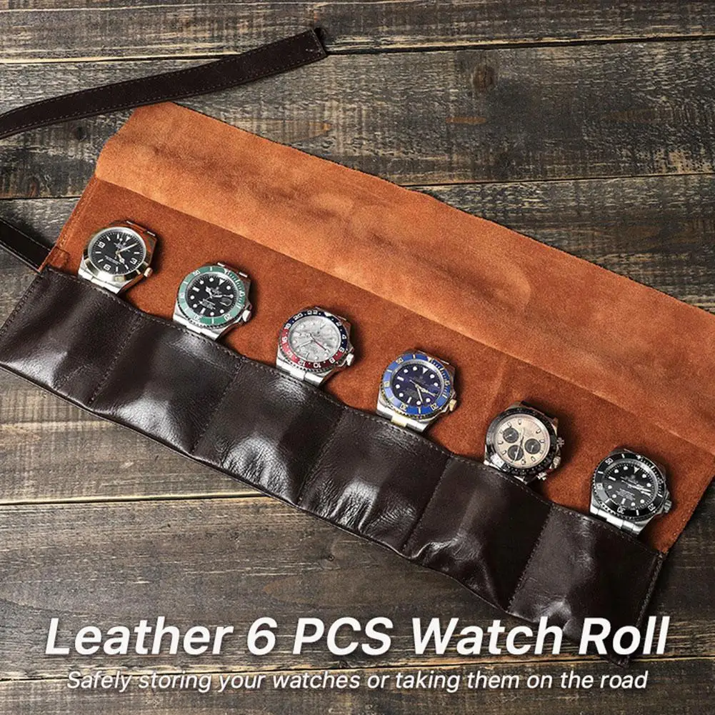 6 Slots Retro Wax Leather Watches Roll Case Outdoor Storage Holder Portable Jewelry Dustproof Travel Organizer Watch Watch C5T0
6 Slots Retro Wax Leather Watches Roll Case Outdoor Storage Holder Portable Jewelry Dustproof Travel Organizer Watch Watch C5T0
