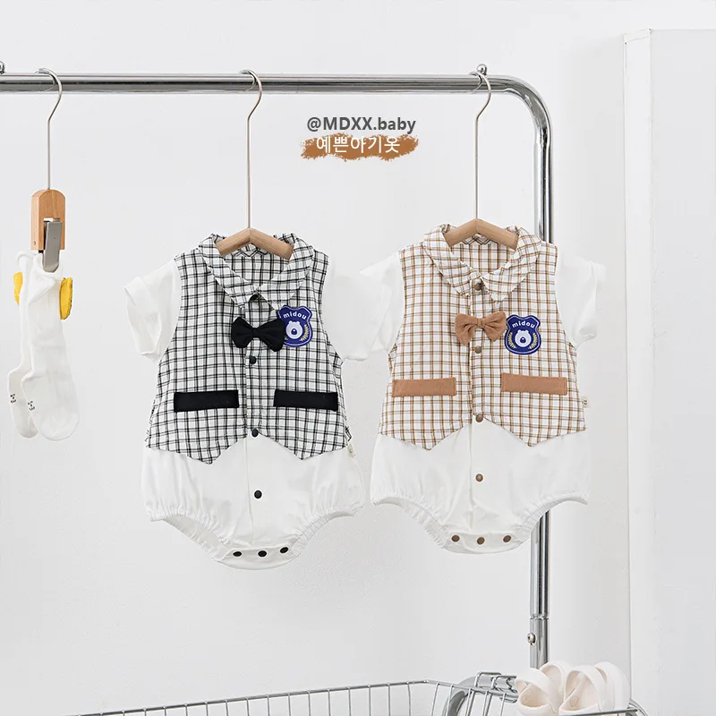 Jenny&Dave Infants' Fart Wrap Class A Pure Cotton Baby Boys' 2023 Summer Clothes One Piece Full Print Checkered Short Sleeve Cre
Jenny&Dave Infants' Fart Wrap Class A Pure Cotton Baby Boys' 2023 Summer Clothes One Piece Full Print Checkered Short Sleeve Cre
