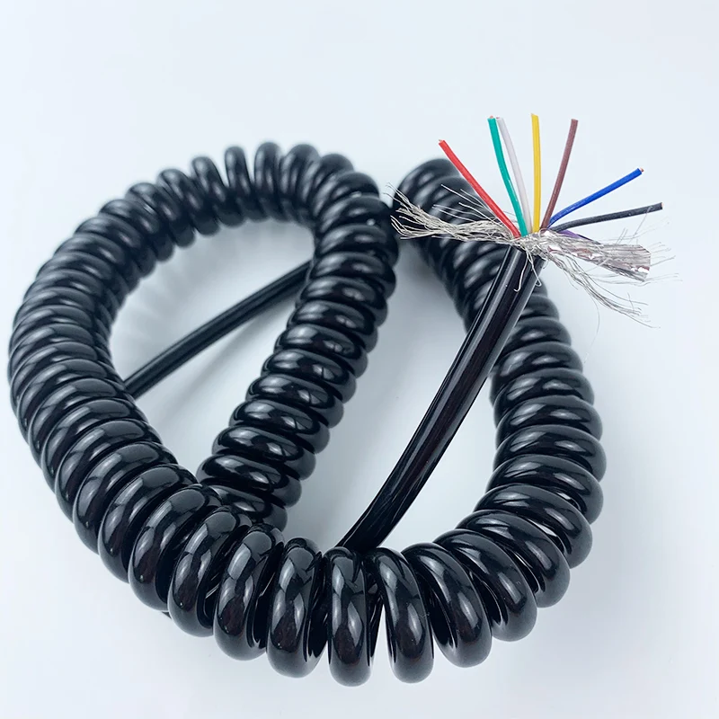 

Spring Spiral Shielded Cable 4/5/6/7Cores Telescopic Wire 26/24/22/20AWG Stretchable Wire Shrinkable Cable Shielded Cord