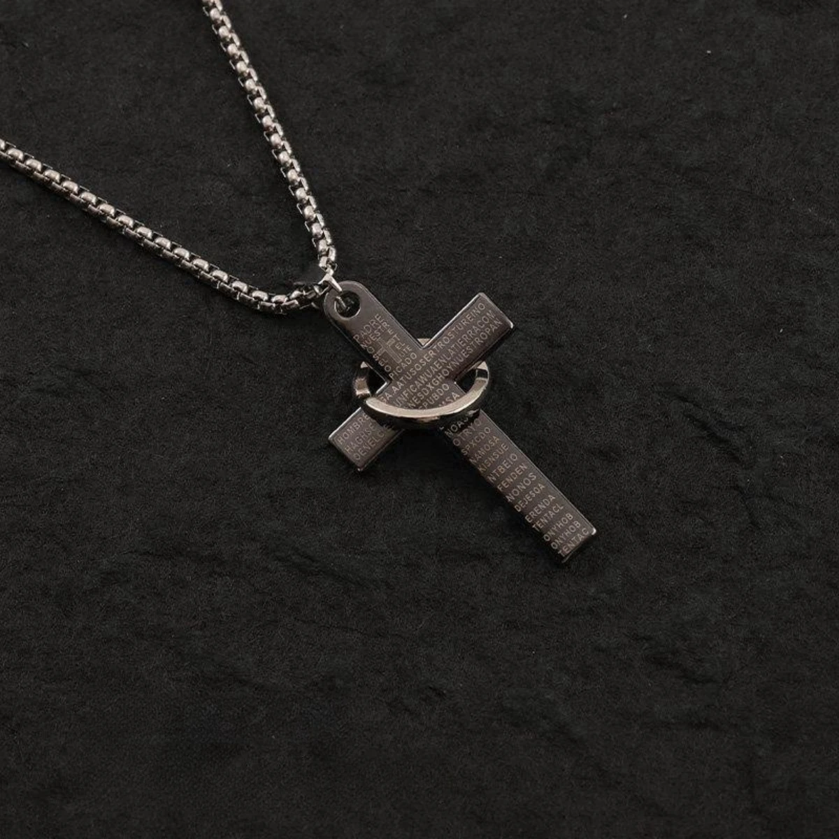 Letter Cross Ring Necklace Stainless Steel Hip Hop Punk Long Necklace Men's and Women's Sweater Chain
Letter Cross Ring Necklace Stainless Steel Hip Hop Punk Long Necklace Men's and Women's Sweater Chain
