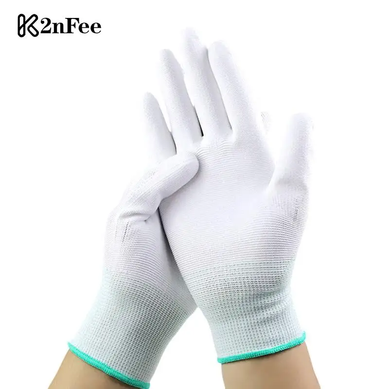 

1Pair Pu Finger Coated Finger PC Antiskid Antistatic Gloves Anti Static ESD Electronic Working Gloves For Finger Protection