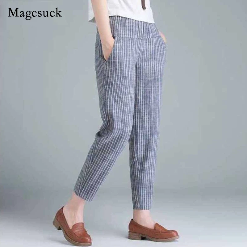 Stripe Cotton Linen Trousers 2022 Spring Casual Harem Pants Korean Style High Waist Women Pants Office Lady Streetwear 10299
Stripe Cotton Linen Trousers 2022 Spring Casual Harem Pants Korean Style High Waist Women Pants Office Lady Streetwear 10299