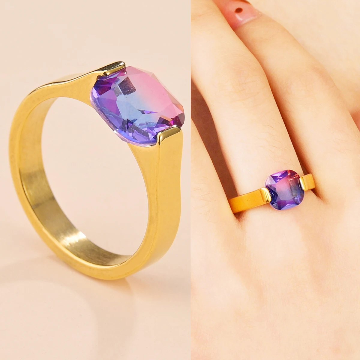 1pc Princess Ring Colorful Big Zircon Transparent Noble Engagement Wedding Party Ring Fashion Exquisite Jewelry Gift for Lover
1pc Princess Ring Colorful Big Zircon Transparent Noble Engagement Wedding Party Ring Fashion Exquisite Jewelry Gift for Lover