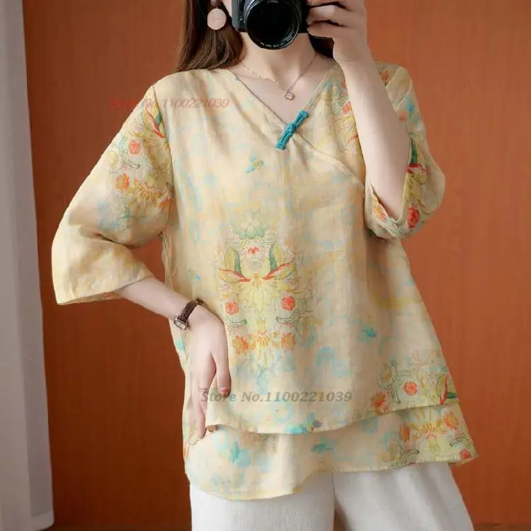 2023 chinese vintage hanfu tops national flower print blouse tang suit harajuku elegant cotton linen shirt oriental retro blouse
2023 chinese vintage hanfu tops national flower print blouse tang suit harajuku elegant cotton linen shirt oriental retro blouse