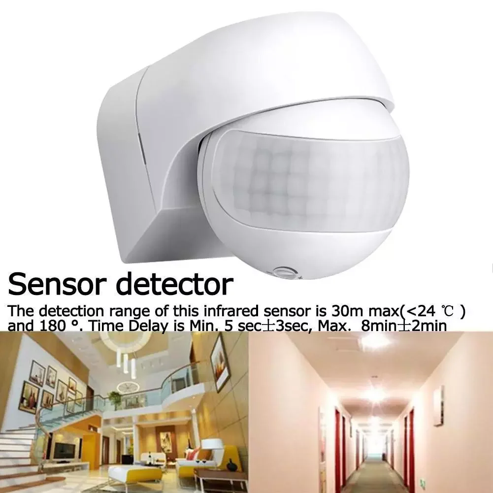 1Pcs Motion Sensor 220v-240v Motion Automatic Infrared PIR Sensor 180 Degree Rotating Outdoor Timer Light Switch HOT 
1Pcs Motion Sensor 220v-240v Motion Automatic Infrared PIR Sensor 180 Degree Rotating Outdoor Timer Light Switch HOT