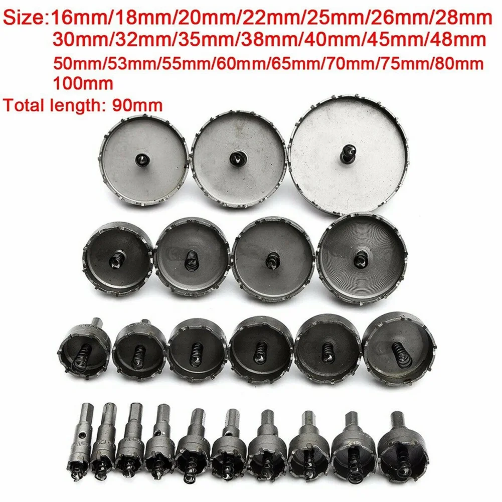 1pc Carbide Tip TCT Drill Bit Hole Saw Cutter For Stainless Steel Metal Alloy Drilling Metalworking Cutter Drill Bits 16-100mm
1pc Carbide Tip TCT Drill Bit Hole Saw Cutter For Stainless Steel Metal Alloy Drilling Metalworking Cutter Drill Bits 16-100mm