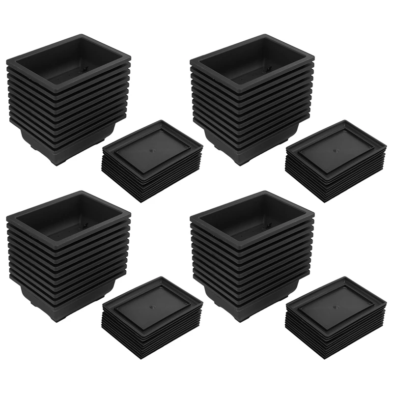 40 Packs Bonsai Training Pots With Tray Plastic Bonsai Plants Growing Pot For Garden Yard Living Room Balcony 16.5X12cm
40 Packs Bonsai Training Pots With Tray Plastic Bonsai Plants Growing Pot For Garden Yard Living Room Balcony 16.5X12cm