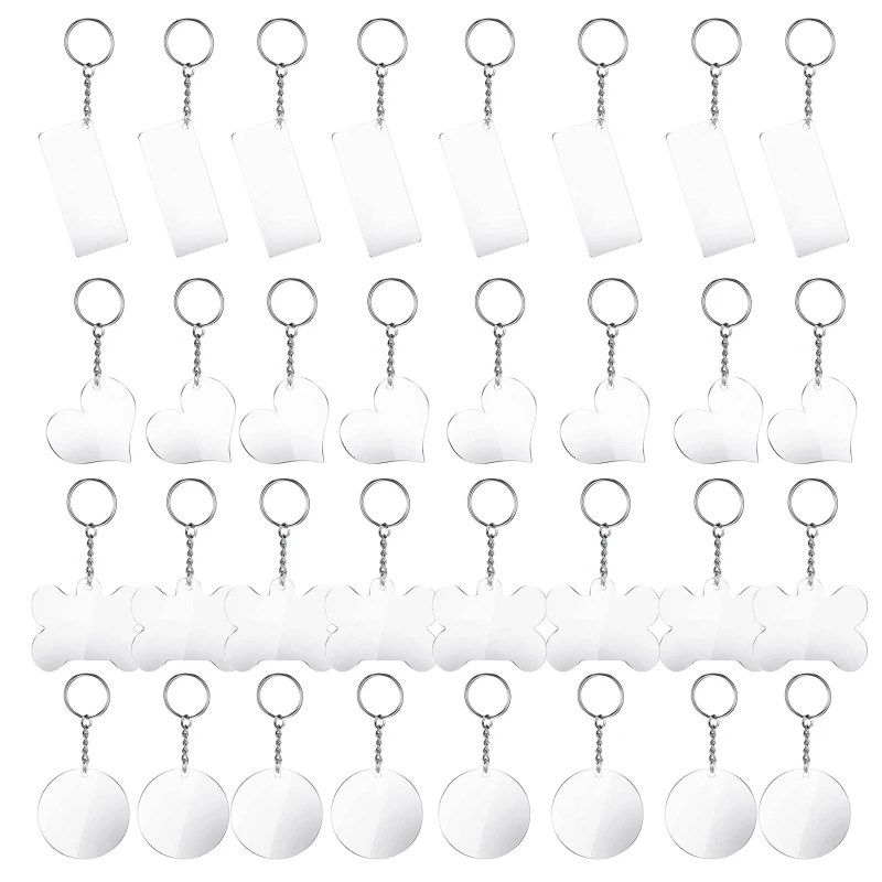 Acrylic Keychain Ornament Blanks with Hole Jump Rings Key Rings Set for Valentine's Day Ornament Gift Engraving Painting
Acrylic Keychain Ornament Blanks with Hole Jump Rings Key Rings Set for Valentine's Day Ornament Gift Engraving Painting