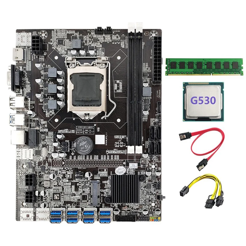 Материнская плата B75 для майнинга BTC + процессор G530CPU + двойной 8-контактный кабель 6Pin + DDR3 4 Гб 1600 МГц ОЗУ LGA1155 8xpcie к USB B75 USB ETH Miner
Материнская плата B75 для майнинга BTC + процессор G530CPU + двойной 8-контактный кабель 6Pin + DDR3 4 Гб 1600 МГц ОЗУ LGA1155 8xpcie к USB B75 USB ETH Miner