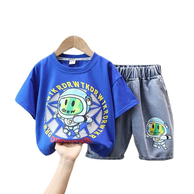 Baby Boys Girls Outfits Summer Fashion Short Sleeve Kids Cartoon T-shirts+Denim Shorts 2pcs Tracksuit Children Sport Suit 2-11Y
Baby Boys Girls Outfits Summer Fashion Short Sleeve Kids Cartoon T-shirts+Denim Shorts 2pcs Tracksuit Children Sport Suit 2-11Y