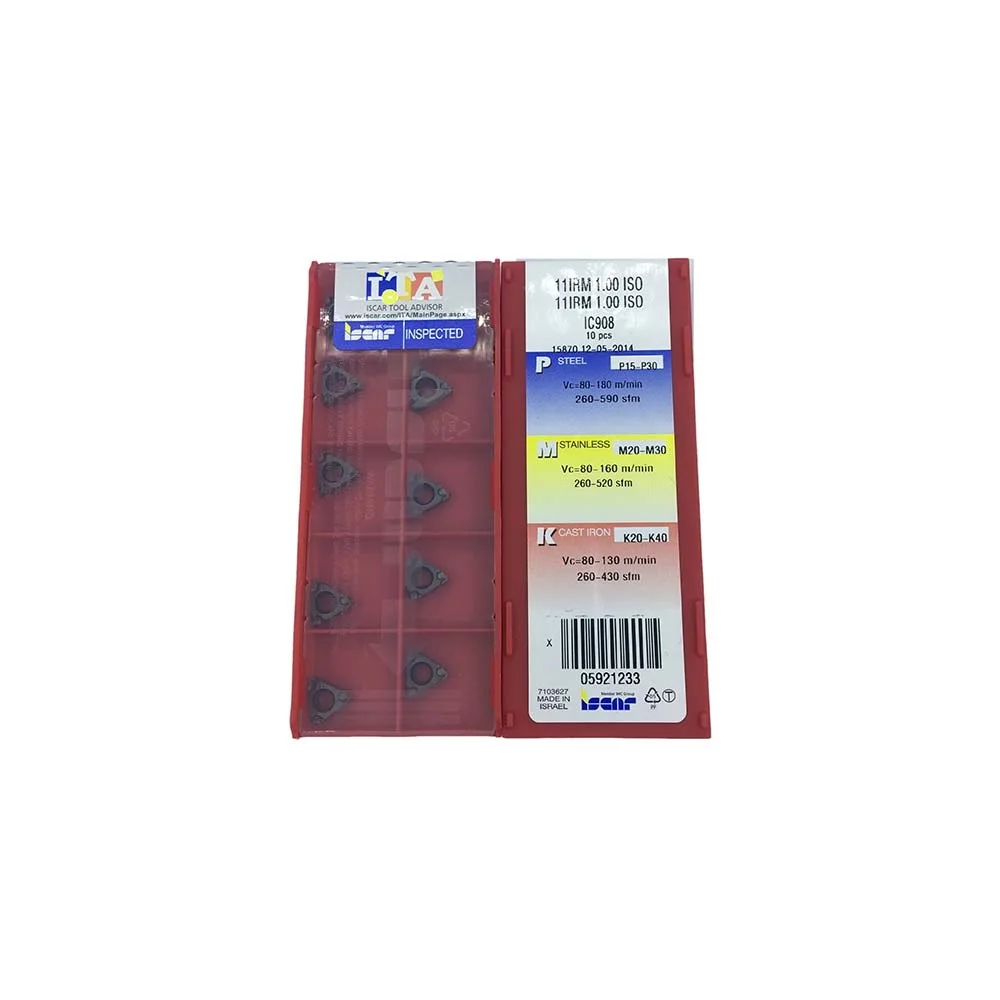 ISCAR 100% Original 11IRM 1.50 2.00 3.00 1.75 1.25 ISO IC908 Threading Turning Carbide Inserts Blades Theading Insert
ISCAR 100% Original 11IRM 1.50 2.00 3.00 1.75 1.25 ISO IC908 Threading Turning Carbide Inserts Blades Theading Insert