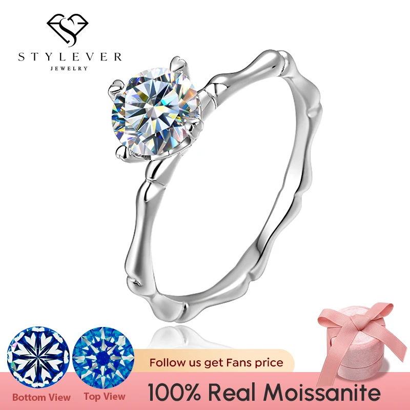 Stylever Luxury 0.5-1CT D Color Moissanite Diamond Bamboo Rings for Women 925 Sterling Sliver Eternity Wedding Fine Jewelry New
Stylever Luxury 0.5-1CT D Color Moissanite Diamond Bamboo Rings for Women 925 Sterling Sliver Eternity Wedding Fine Jewelry New