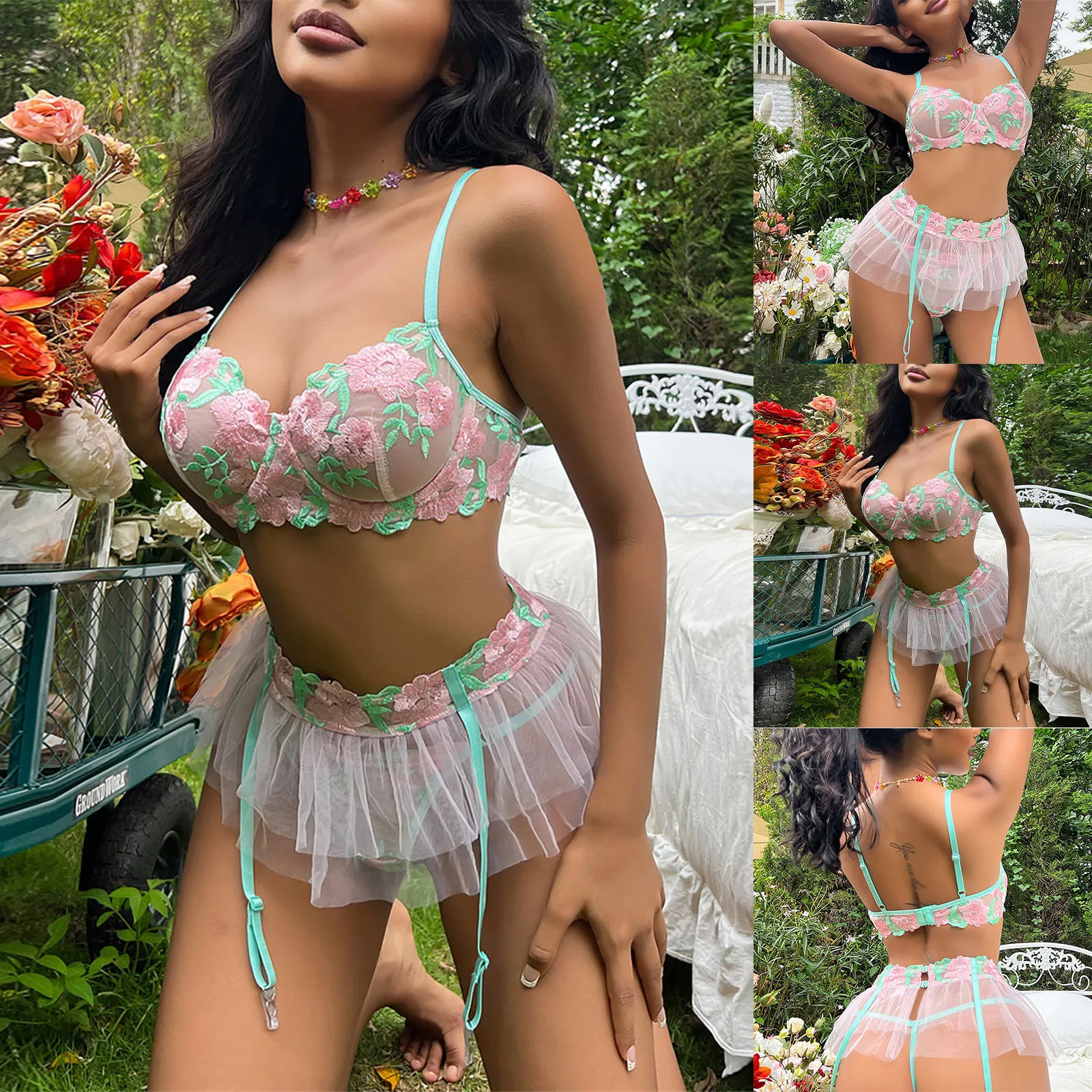Women'S Sexy 3-Point Open Back Embroidered Puffy Skirt Underwear Two-Piece Set White Lace Pajamas Conjunto De LenceríA Sexy
Women'S Sexy 3-Point Open Back Embroidered Puffy Skirt Underwear Two-Piece Set White Lace Pajamas Conjunto De LenceríA Sexy