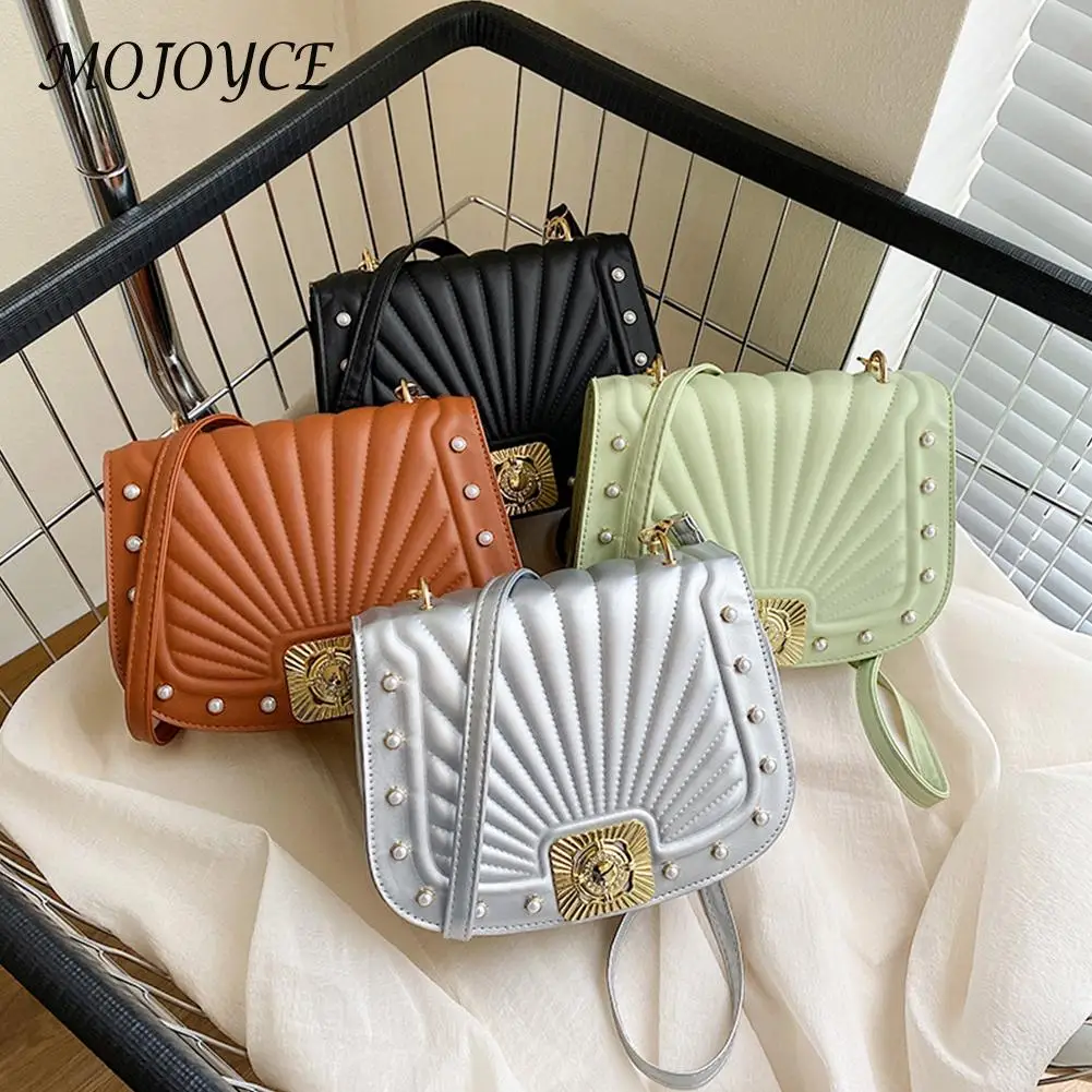 Fashion Ladies Pearl Leather Shoulder Bag Solid Females Crossbody Tote Bag Saddle Sling Purse Simple Women's Handbags Trend 2022
Fashion Ladies Pearl Leather Shoulder Bag Solid Females Crossbody Tote Bag Saddle Sling Purse Simple Women's Handbags Trend 2022