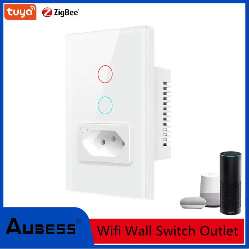 AUBESS Brazil Wifi Wall Switch With Socket 1/2gang Brasil TUYA Smart Light Switch Brazil Plug Outlet Work With Alexa Google Home
AUBESS Brazil Wifi Wall Switch With Socket 1/2gang Brasil TUYA Smart Light Switch Brazil Plug Outlet Work With Alexa Google Home