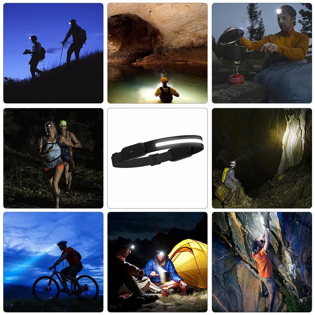 LED Headlight Intelligent Wave Sensing COB Head Flashlight Lamp USB Rechargeable Bluetooth-compatible for Camping Night Cycling
LED Headlight Intelligent Wave Sensing COB Head Flashlight Lamp USB Rechargeable Bluetooth-compatible for Camping Night Cycling