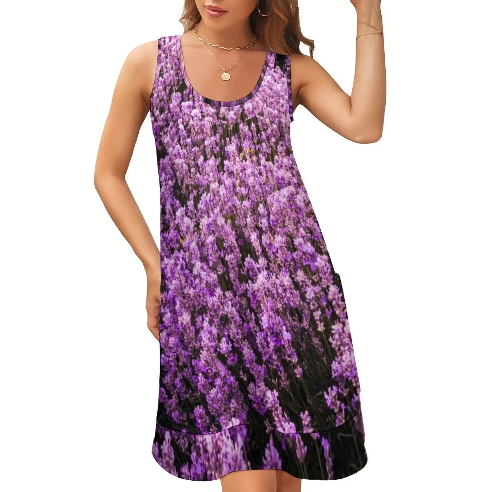 Pretty Lavender Field Dress Purple Floral Print Aesthetic Dresses Summer Elegant Tank Dress Sleeveless Vestidos Big Size 2XL 3XL
Pretty Lavender Field Dress Purple Floral Print Aesthetic Dresses Summer Elegant Tank Dress Sleeveless Vestidos Big Size 2XL 3XL