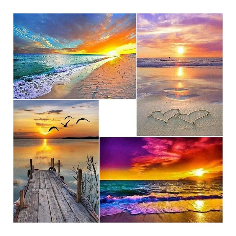 4 Pcs Setting Sun DIY Full Round Drill Diamond Painting Cross Stitch Craft Kits Art Home Wall Decoration Children Gifts
4 Pcs Setting Sun DIY Full Round Drill Diamond Painting Cross Stitch Craft Kits Art Home Wall Decoration Children Gifts
