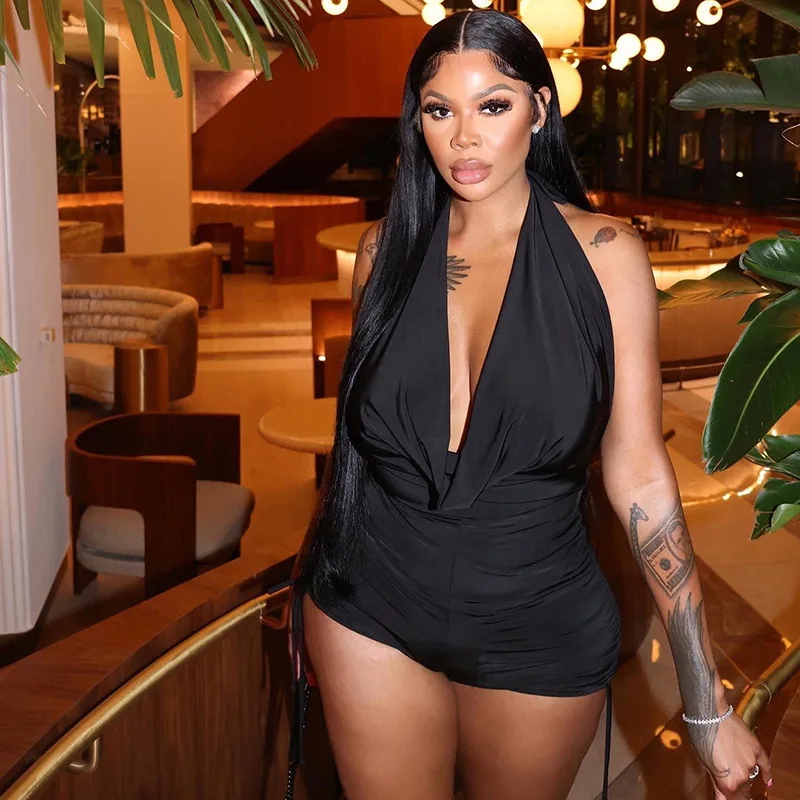 Wishyear 2022 Summer Jumpsuits for Women Nightclub Deep V Halter Backless Rompers and Playsuits Sexy Black Outfits
Wishyear 2022 Summer Jumpsuits for Women Nightclub Deep V Halter Backless Rompers and Playsuits Sexy Black Outfits