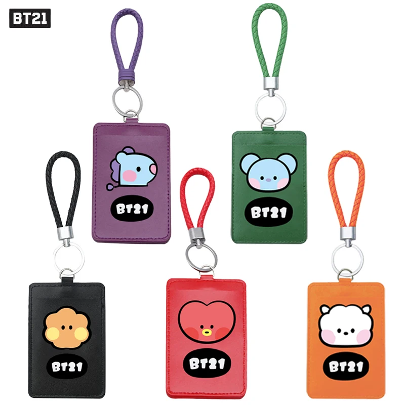 

Bt21 Anime Card Holder Cute Cooky Tata RJ Chimmy Koya Student Bus Id Campus Access Card Cases Protective Cover Birthday Gifts