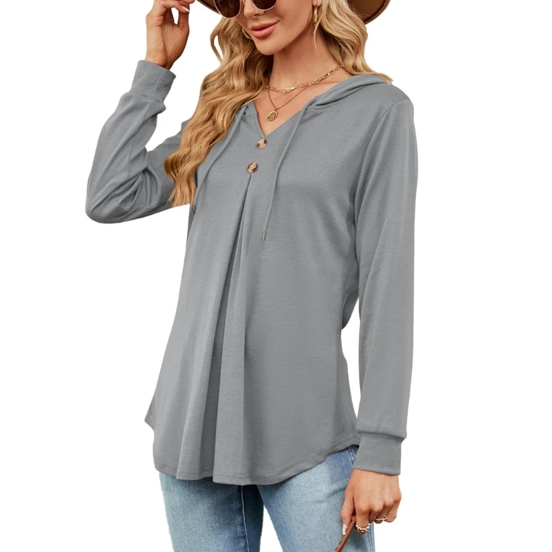 50JB Women's Long Sleeve Blouses with V Neck and Loose Fit Button Down Sweatshirts
50JB Women's Long Sleeve Blouses with V Neck and Loose Fit Button Down Sweatshirts