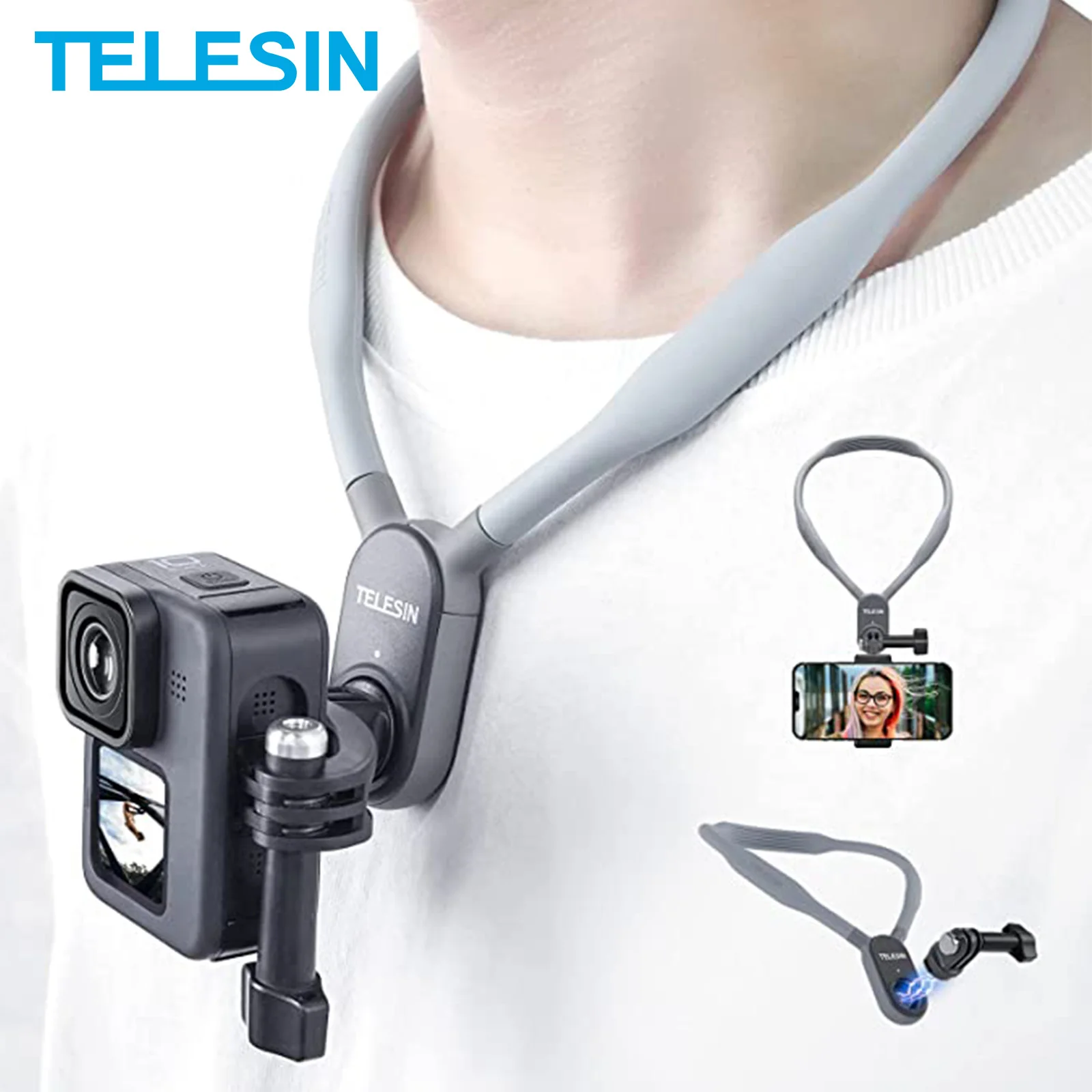 TELESIN Smartphone Chest Mount Soft Silicone Magnetic Neck Hold Quick Release for GoPro Insta360 Osmo Action EKEN IPhone Samsung
TELESIN Smartphone Chest Mount Soft Silicone Magnetic Neck Hold Quick Release for GoPro Insta360 Osmo Action EKEN IPhone Samsung