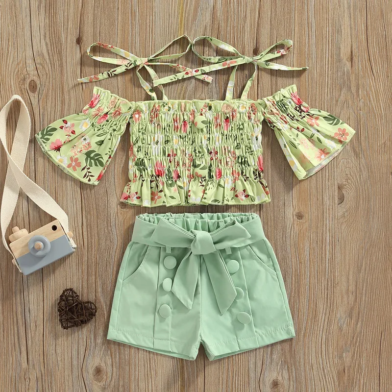 Summer Toddler kids clothes girls Printed Mid-sleeve T-shirt and Solid Color Shorts with Belt Clothing roupa infantil pra menino
Summer Toddler kids clothes girls Printed Mid-sleeve T-shirt and Solid Color Shorts with Belt Clothing roupa infantil pra menino