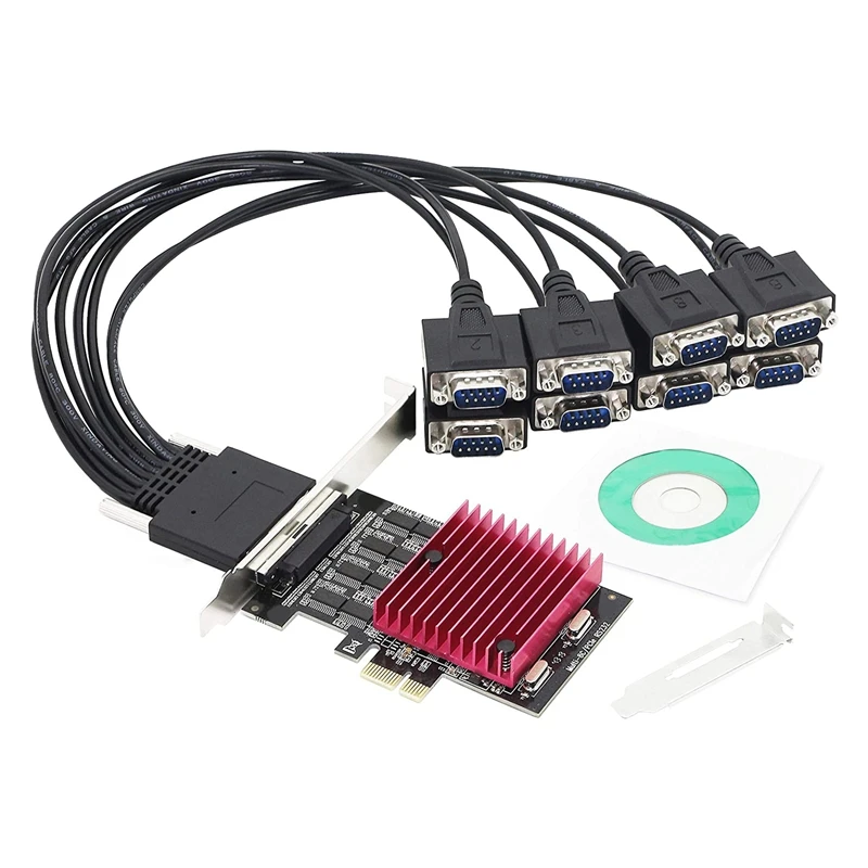 PCIE To 8 Port RS232 Expansion Card, PCI-E X1 8 Ports DB9 Serial Card, 8 Chipset PCI-Express Controller Card
PCIE To 8 Port RS232 Expansion Card, PCI-E X1 8 Ports DB9 Serial Card, 8 Chipset PCI-Express Controller Card